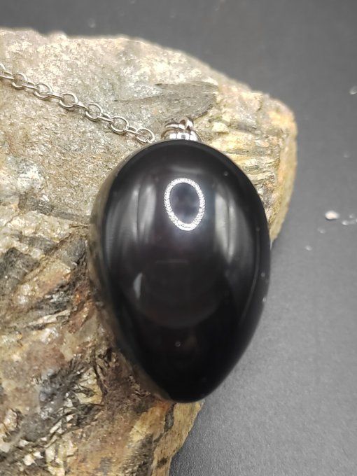 Pendule boule en Obsidienne Œil Céleste – Protection et intuition